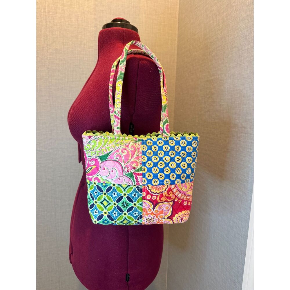 Vera Bradley Lil Patchwork Tote Limited Edition 4 Pattern Rick Rack Mini Bag